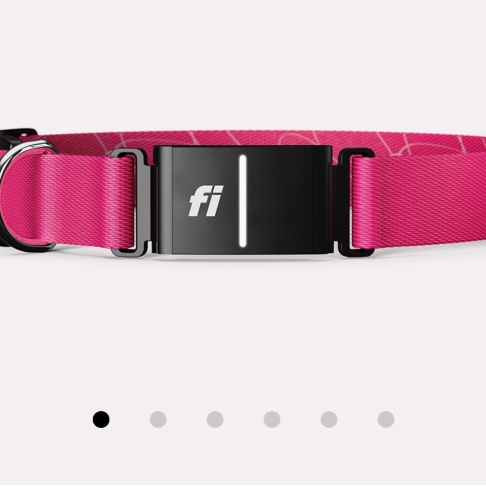 Fi Hot Pink Dog Collar series 3+